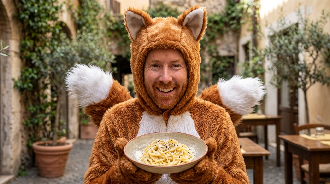 Chris Goodall cooking Cacio e Pepe with Tonnarelli