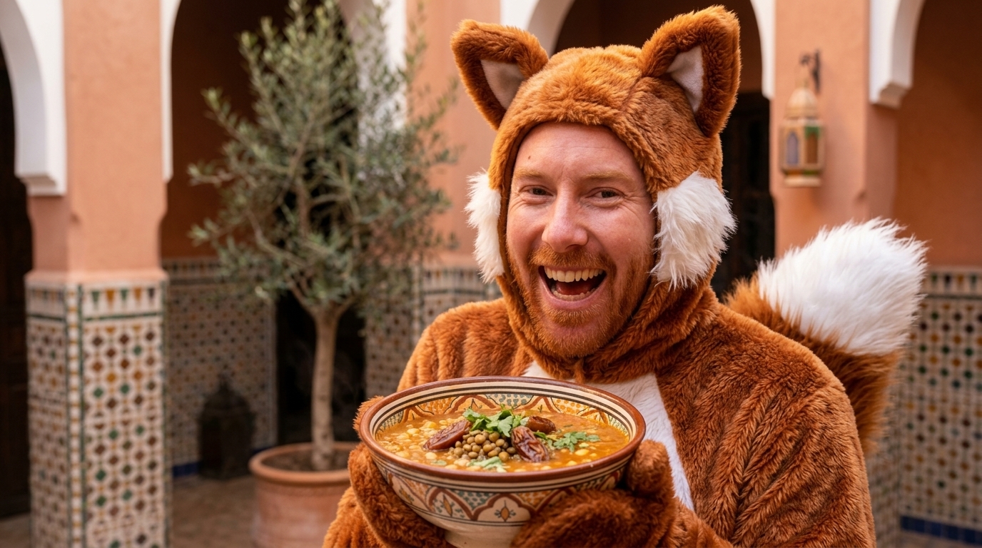 Chris Goodall cooking Harira (Moroccan Chickpea and Tomato Soup)