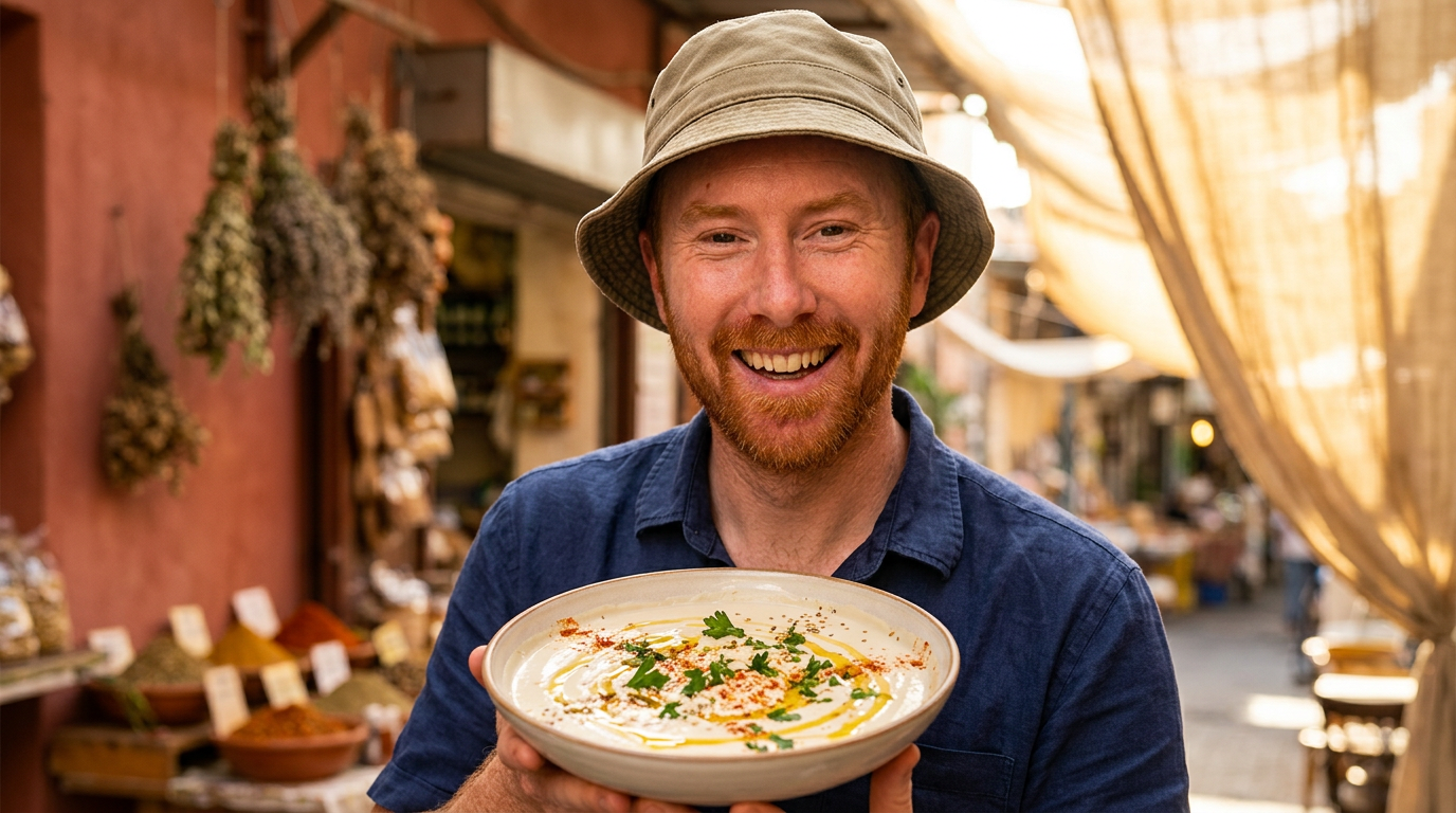 Chris Goodall cooking Israeli Tchina (Proper Sesame Sauce)